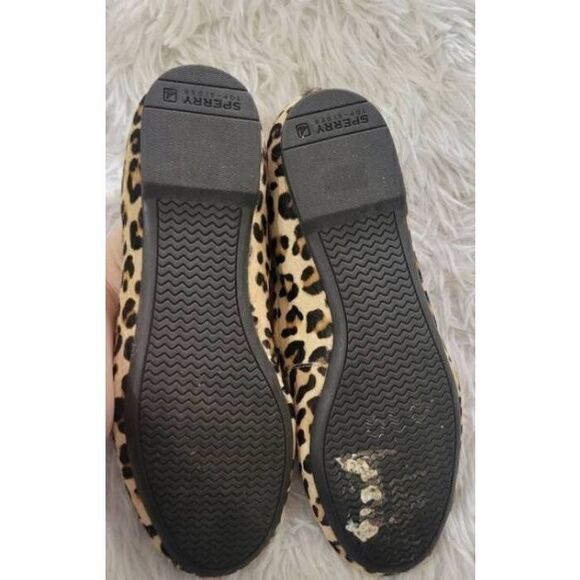 Sperry Top Bliss Leopard Leather Ballet Flats Sz 6.5 - Picture 6 of 7